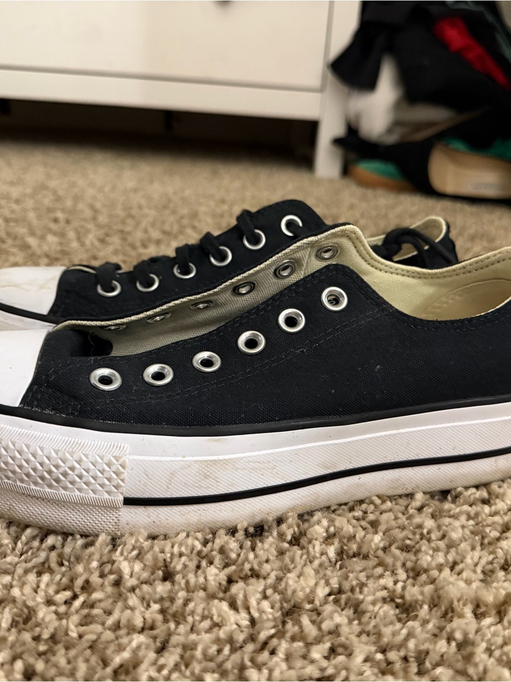 Converse Black Canvas Low-Top Sneakers with White Sole